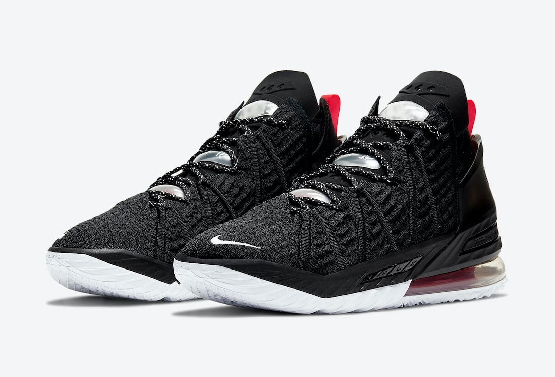 Nike LeBron 18 in Black, Red, and White Release Date