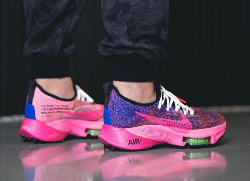 Off-White Nike Air Zoom Tempo NEXT Pink Glow On-Feet