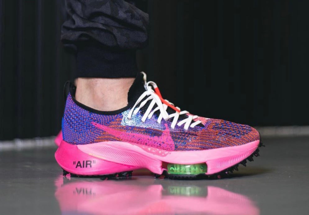 Off-White Nike Air Zoom Tempo NEXT Pink Glow On-Feet