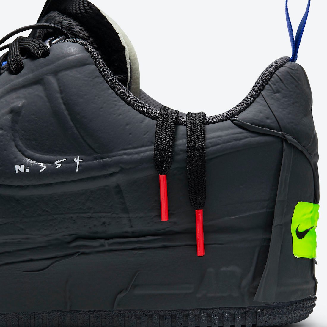 Nike Air Force 1 Experimental Black Anthracite Chile Red Hyper Royal CV1754-001 Release Date Info