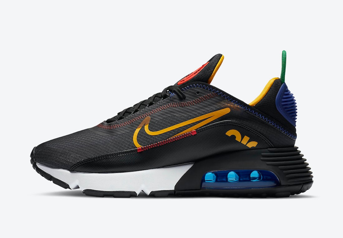 Nike Air Max 2090 Dark Grey Black Chile Red University Gold DC1465-001 Release Date Info