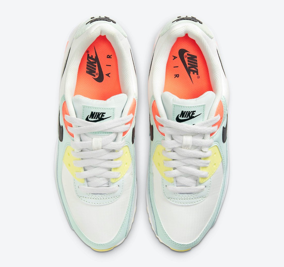 Nike Air Max 90 White Yellow Orange Black CV8819-101 Release Date Info