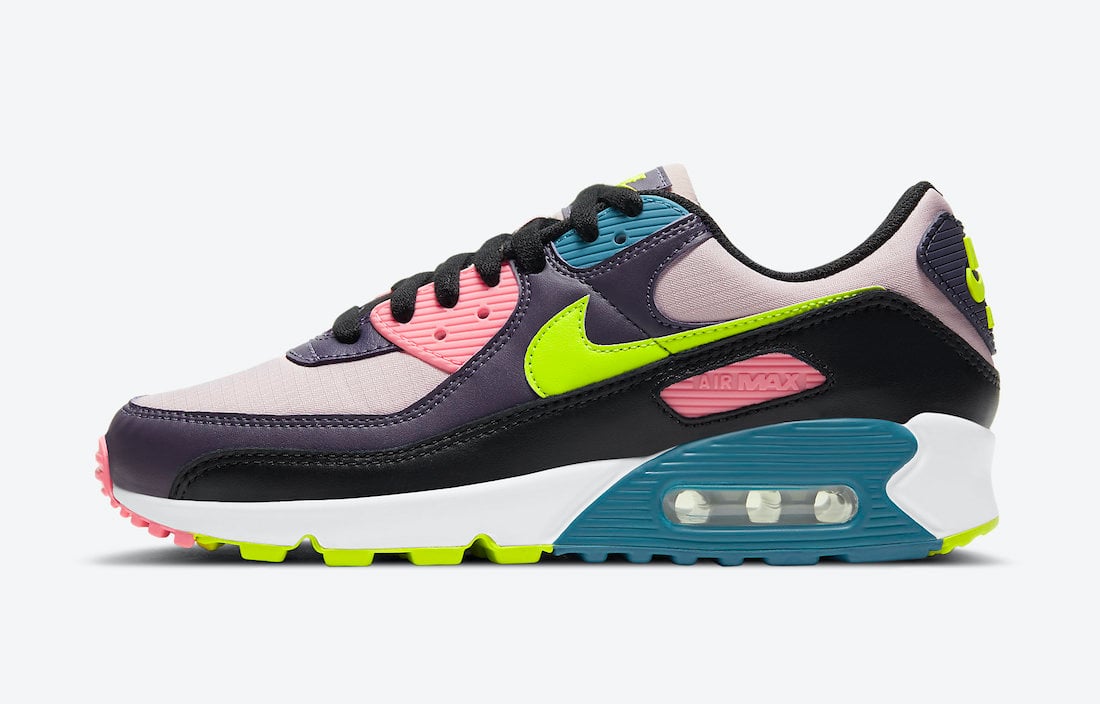 Nike Air Max 90 Yellow Pink Teal Purple CV8819-500 Release Date Info