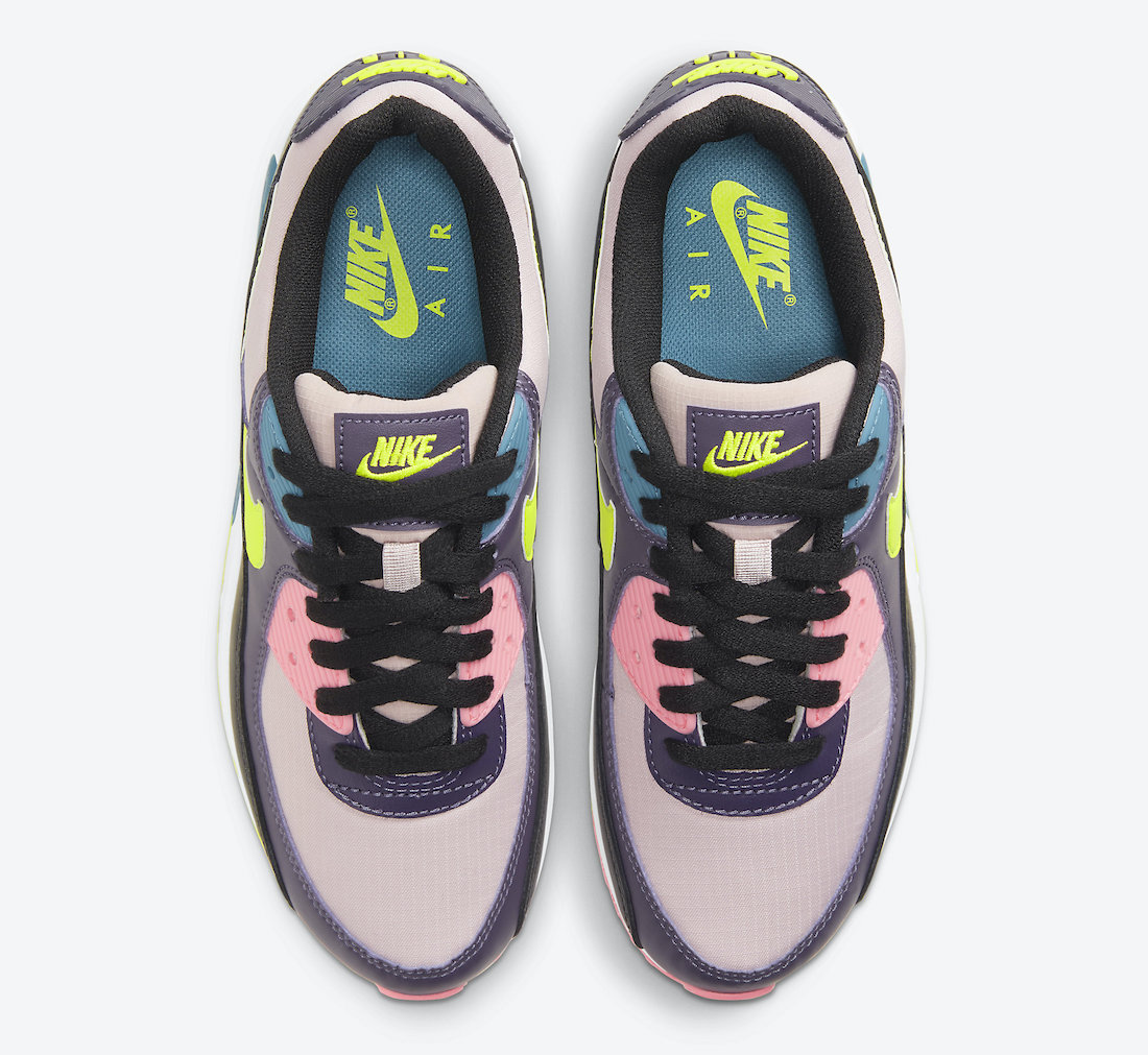 Nike Air Max 90 Yellow Pink Teal Purple CV8819-500 Release Date Info