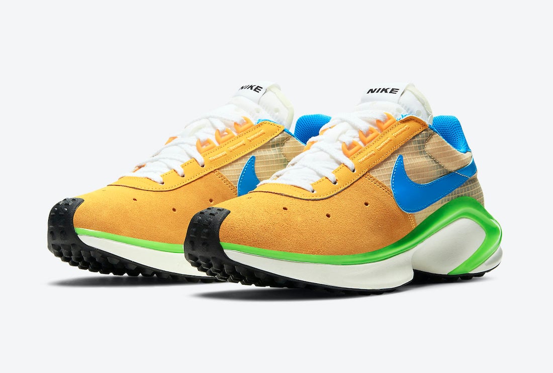 Nike D/MS/X Waffle in Yellow, Blue, and Green