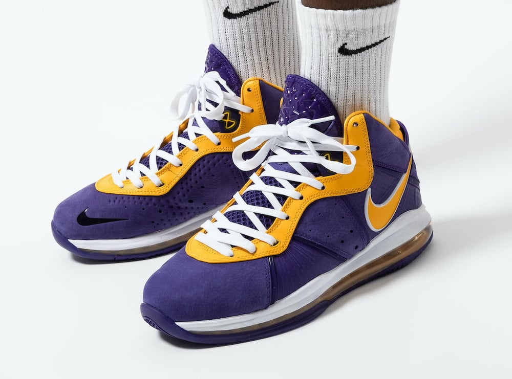 How the Nike LeBron 8 ‘Lakers’ Looks On-Feet