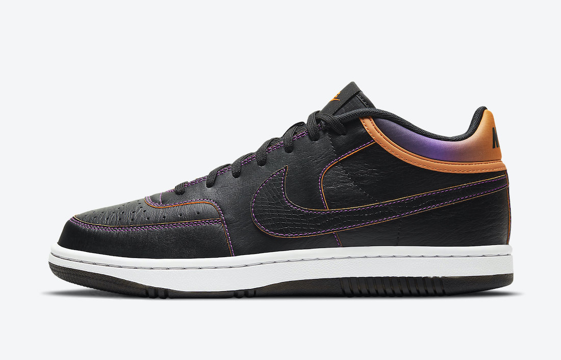 black orange and purple nikes