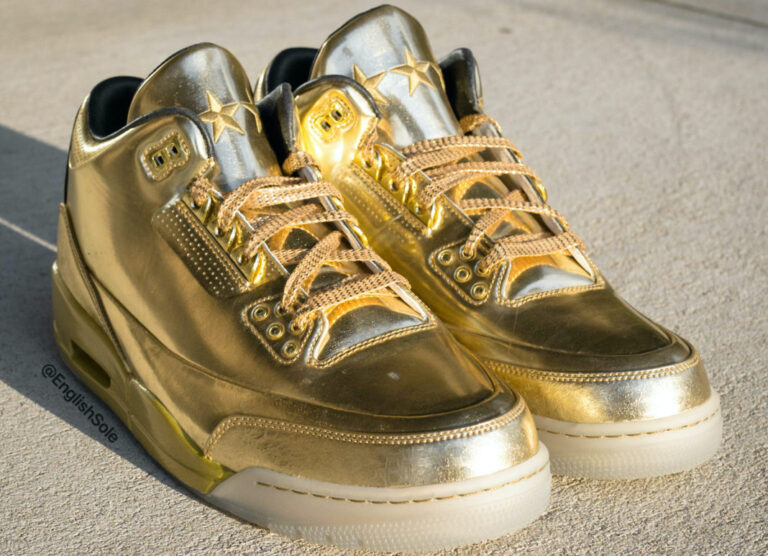 Usher Air Jordan 3 Gold Sample | SneakerFiles
