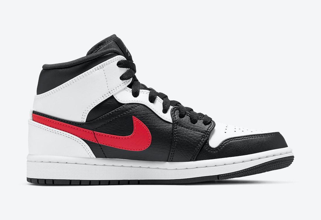 Air Jordan 1 Mid Black Chile Red White 554724-075 Release Date 