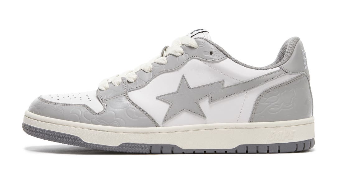 Bape Court Sta Leather Light Grey Cream Release Date