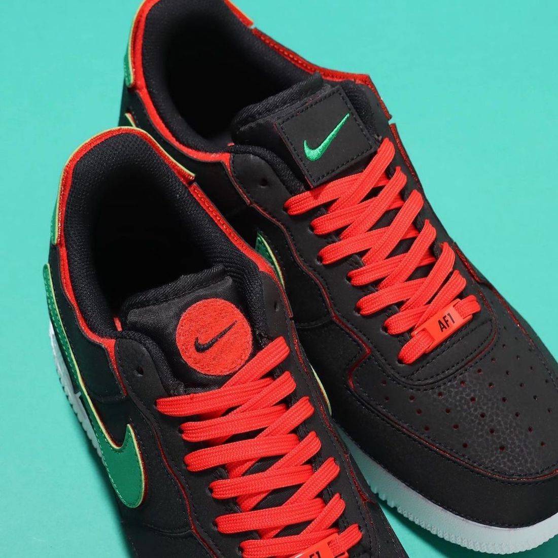 red black and green air force ones