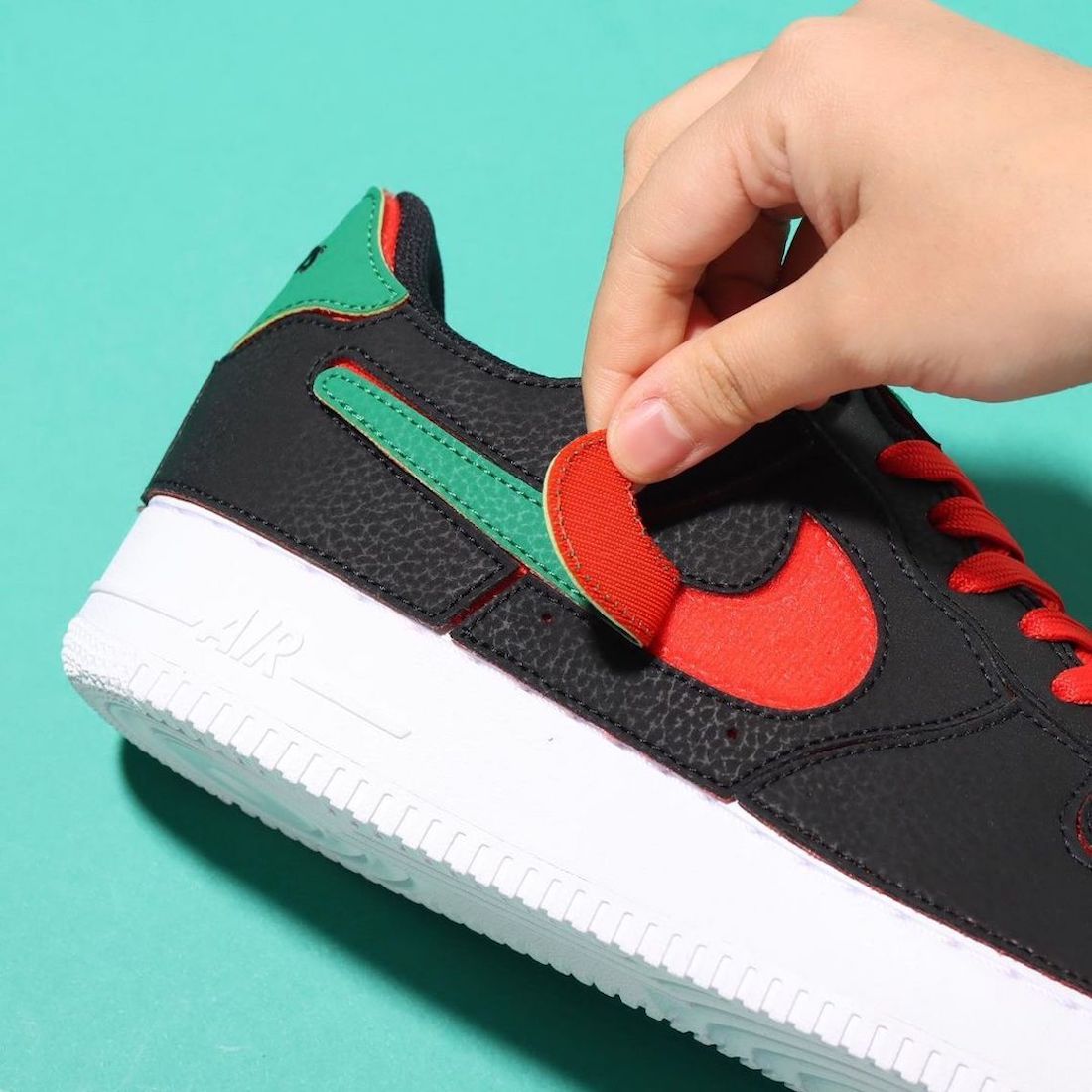Nike Air Force 1/1 Black Chile Red Pine Green DD2429-001 Release Date Info