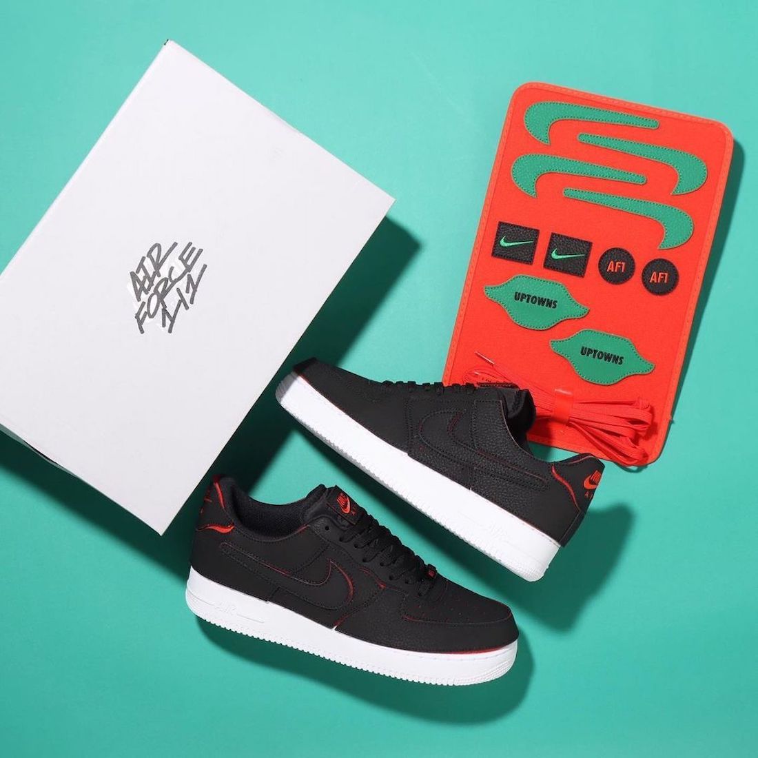 Nike Air Force 1/1 Black Chile Red Pine Green DD2429-001 Release Date Info