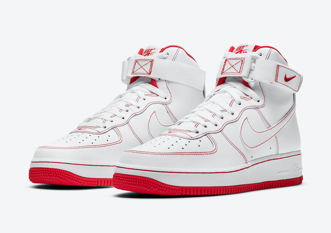 air force 1 red and white high