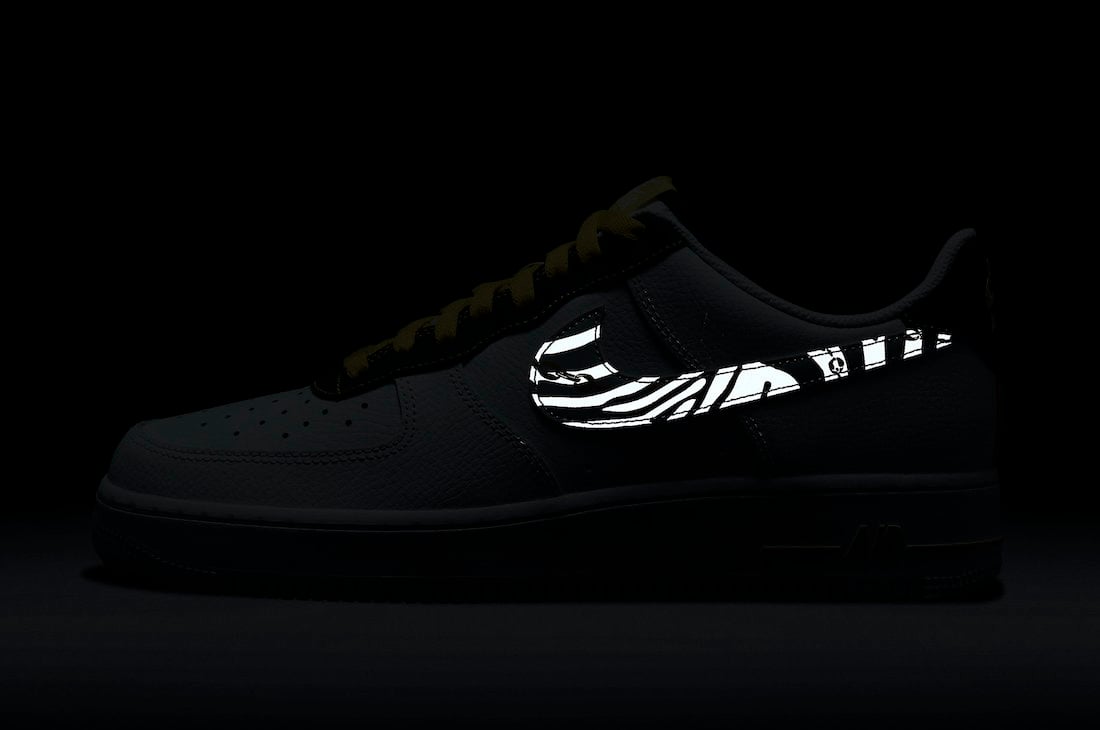 Nike, Shoes, Nike Air Force 7 Lv8 Gold Links Zebra Print Reflective Swoosh