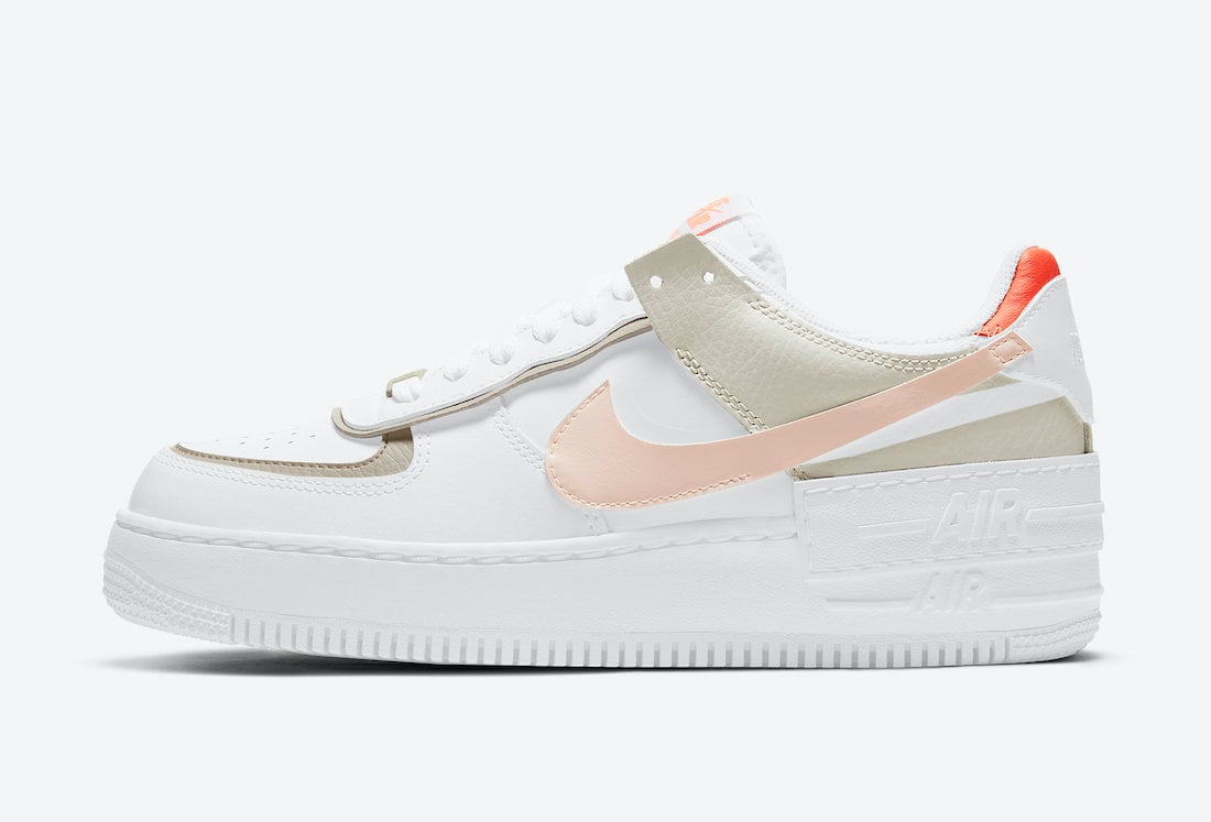 Nike Air Force 1 Shadow White Crimson Tint Bright Mango DH3896-100 Release Date Info