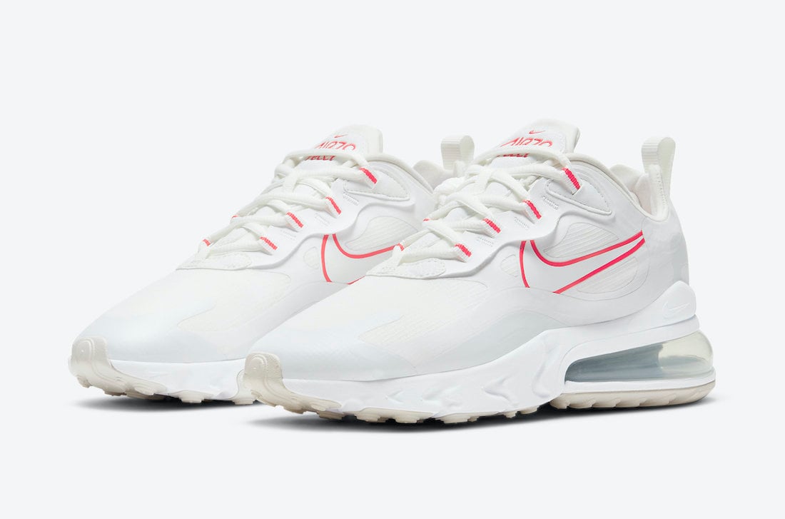 Nike Air Max 270 React in White and Pink