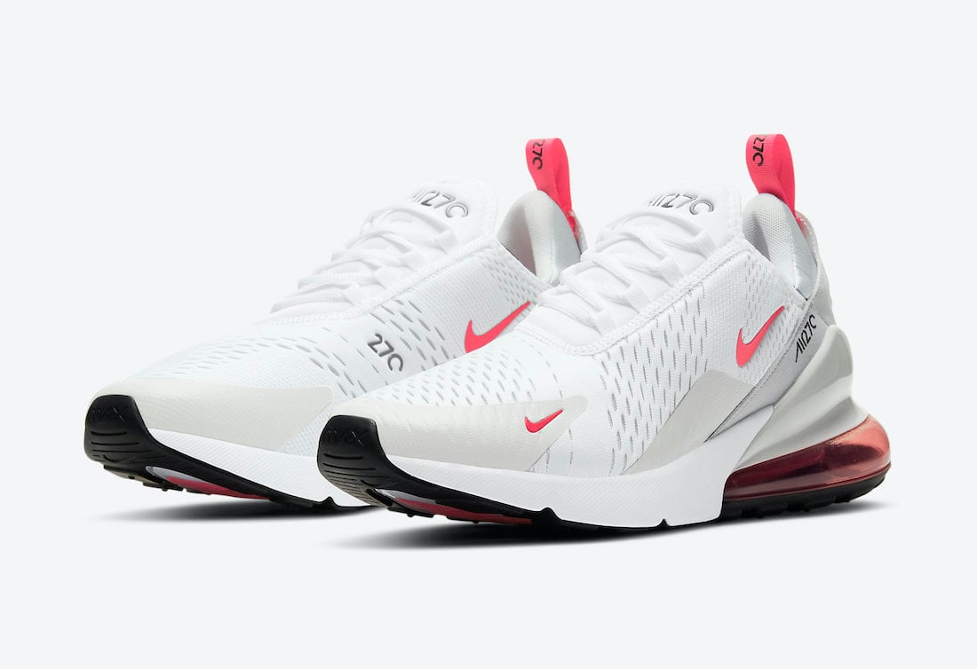 Nike Air Max 270 in White and Laser Fuchsia