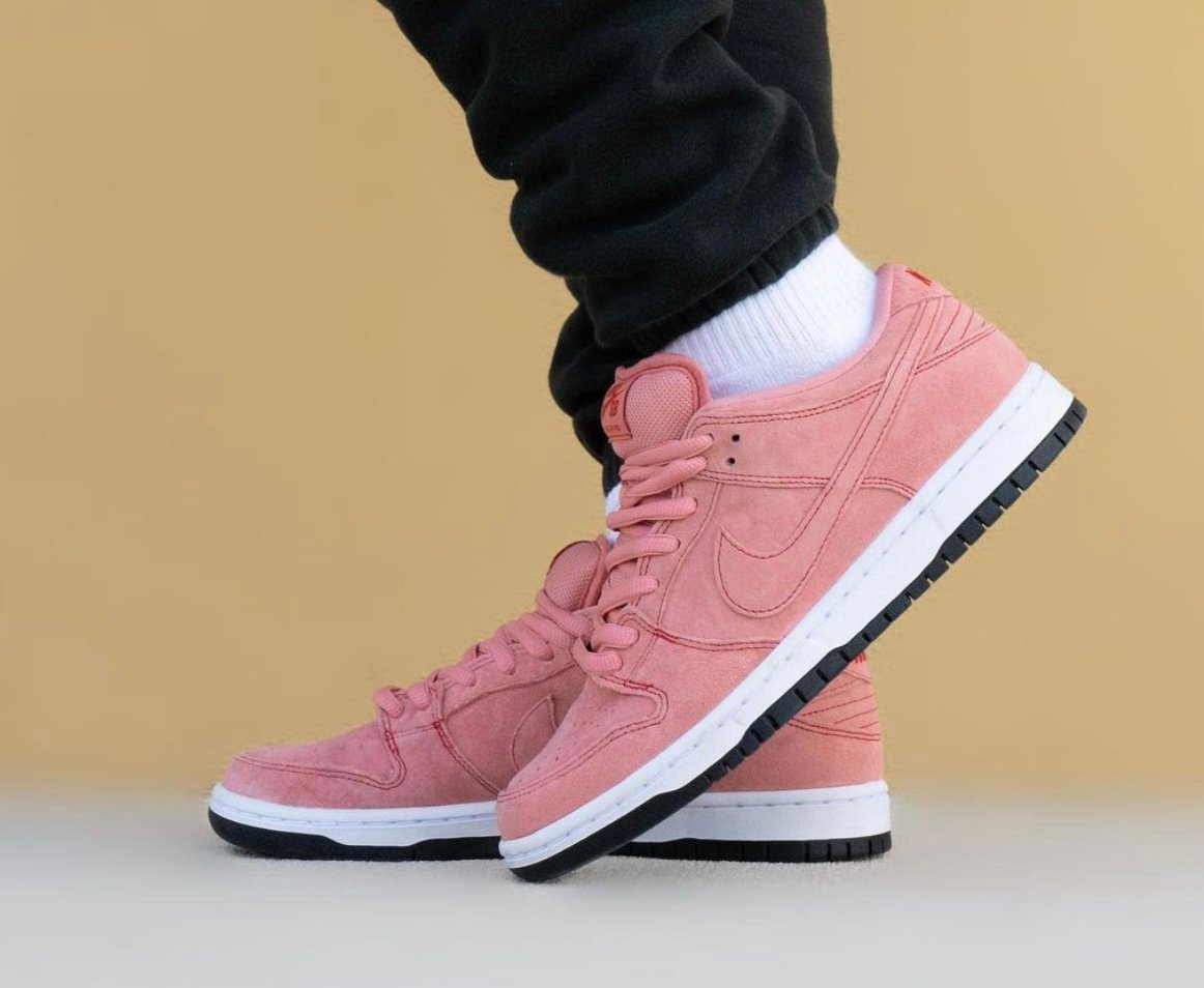 Nike SB Dunk Low Atomic Pink Pig CV1655-600 On Feet