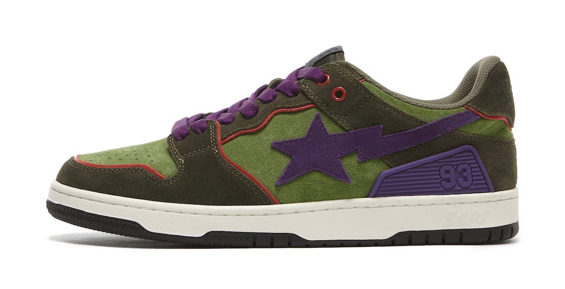 Bape SK8 Sta Purple Green 2021 Release Date Info