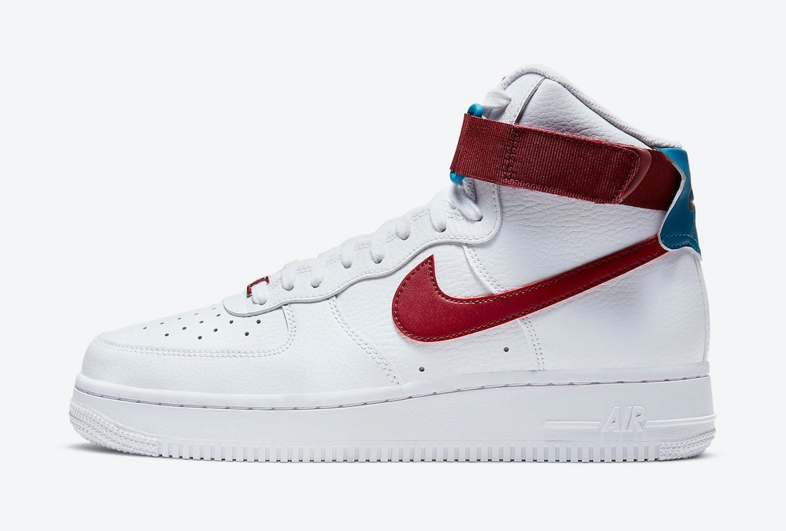 Nike Air Force 1 High Team Red Green Abyss 334031-119 Release Date Info