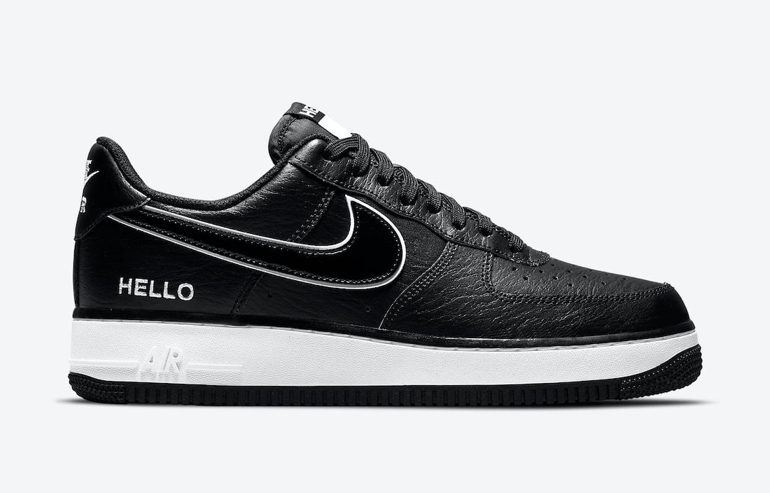 Nike Air Force 1 Low Hello Name Tag Black White CZ0327-001 Release Date Info