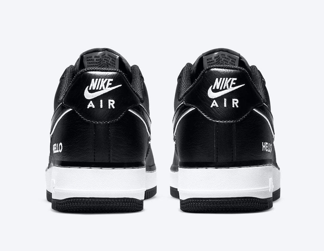 Nike Air Force 1 Low Hello Name Tag Black White CZ0327-001 Release Date Info