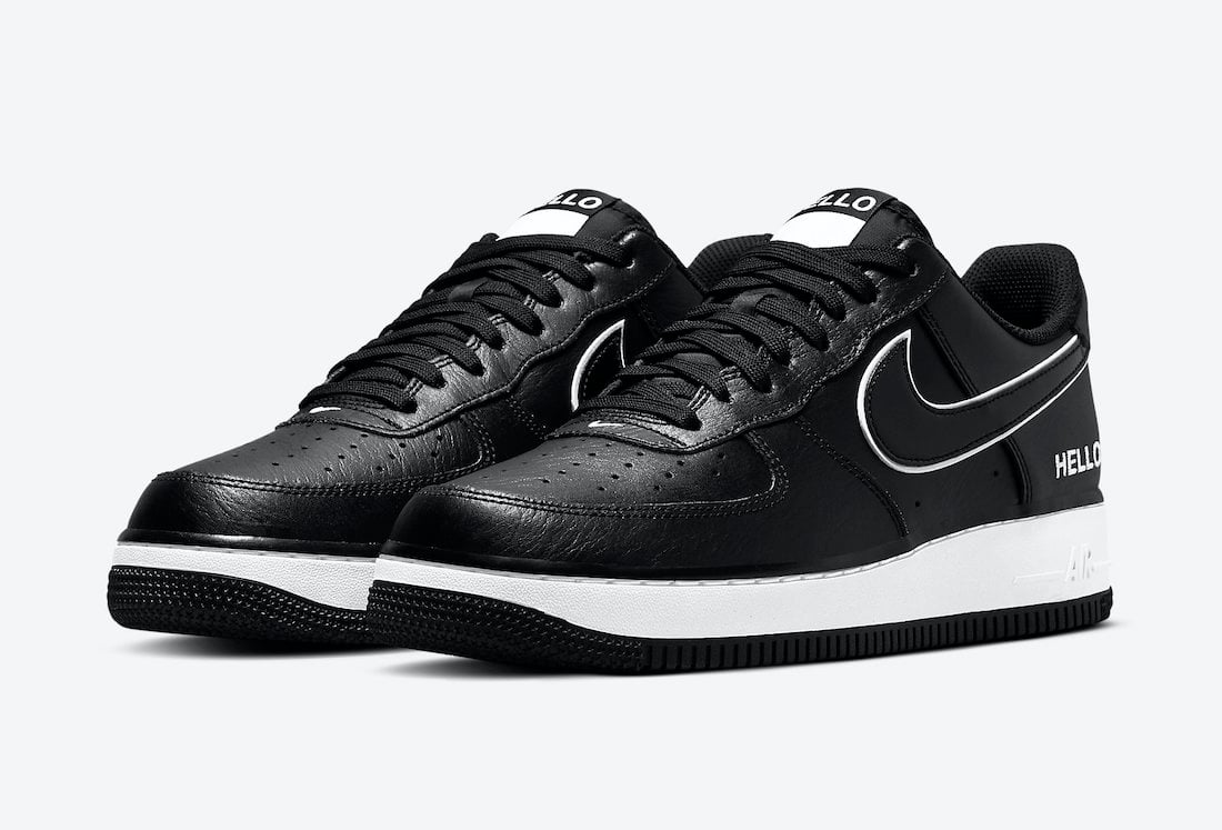 Nike Air Force 1 Low Hello Name Tag Black White CZ0327-001 Release Date Info