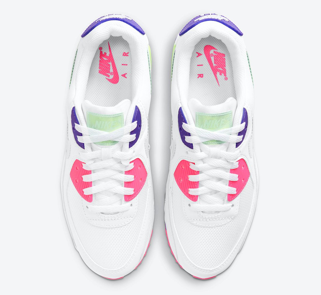 Nike Air Max 90 Green Pink Purple DH0250-100 Release Date Info