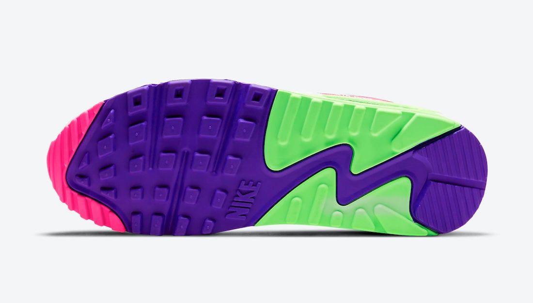 Nike Air Max 90 Green Pink Purple DH0250-100 Release Date Info