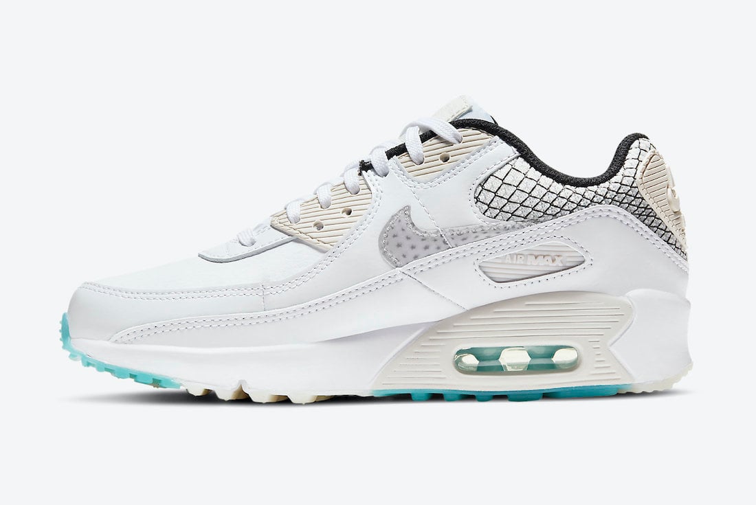 Nike Air Max 90 GS White Black Netting DB4187-100 Release Date Info
