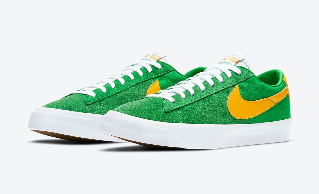 Nike SB Blazer Low GT Lucky Green University Gold DC7695-300 Release Date Info