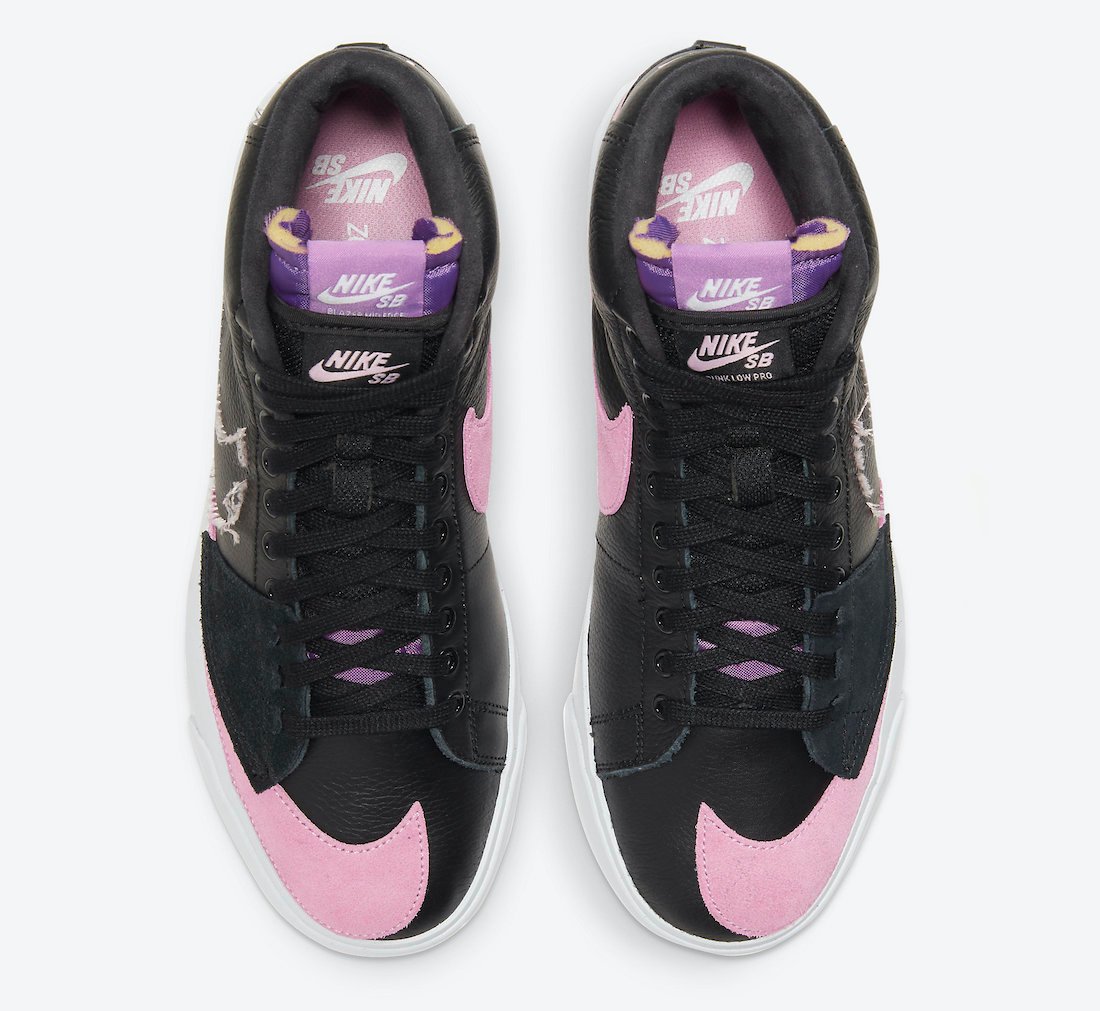 Nike SB Blazer Mid Edge Black Purple Nebula Pink Rise DA2189-002 Release Date Info