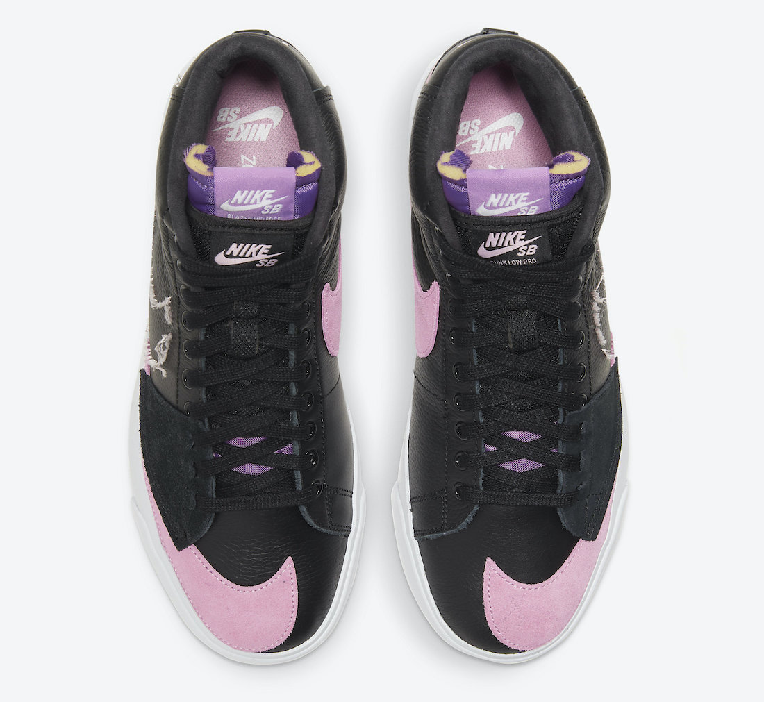 Nike SB Blazer Mid Edge Black Purple Nebula Pink Rise DA2189-002 Release Date Info