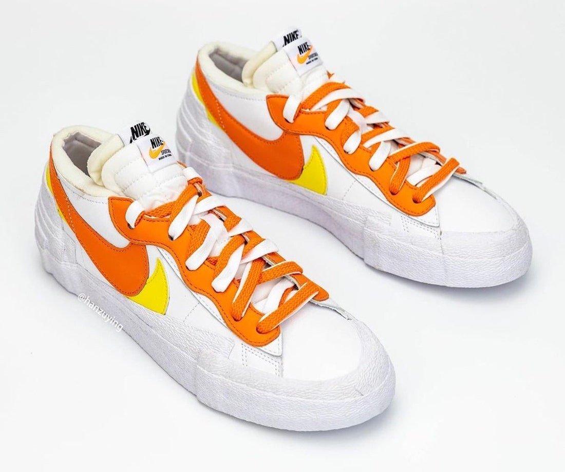 Sacai Nike Blazer Low Magma Orange Release Date DD1877-100