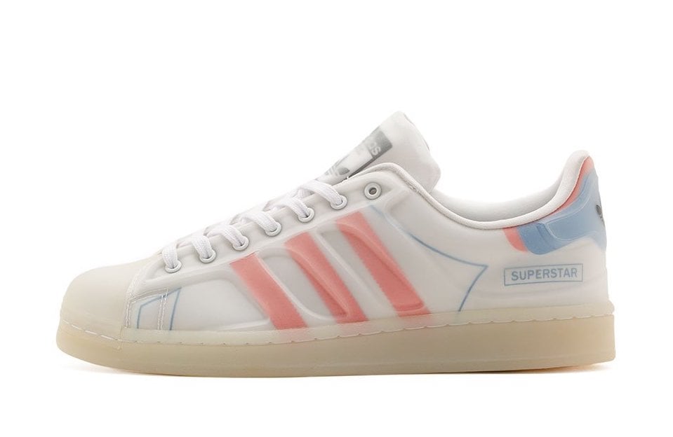 adidas Superstar Futureshell in Solar Red and Bright Blue