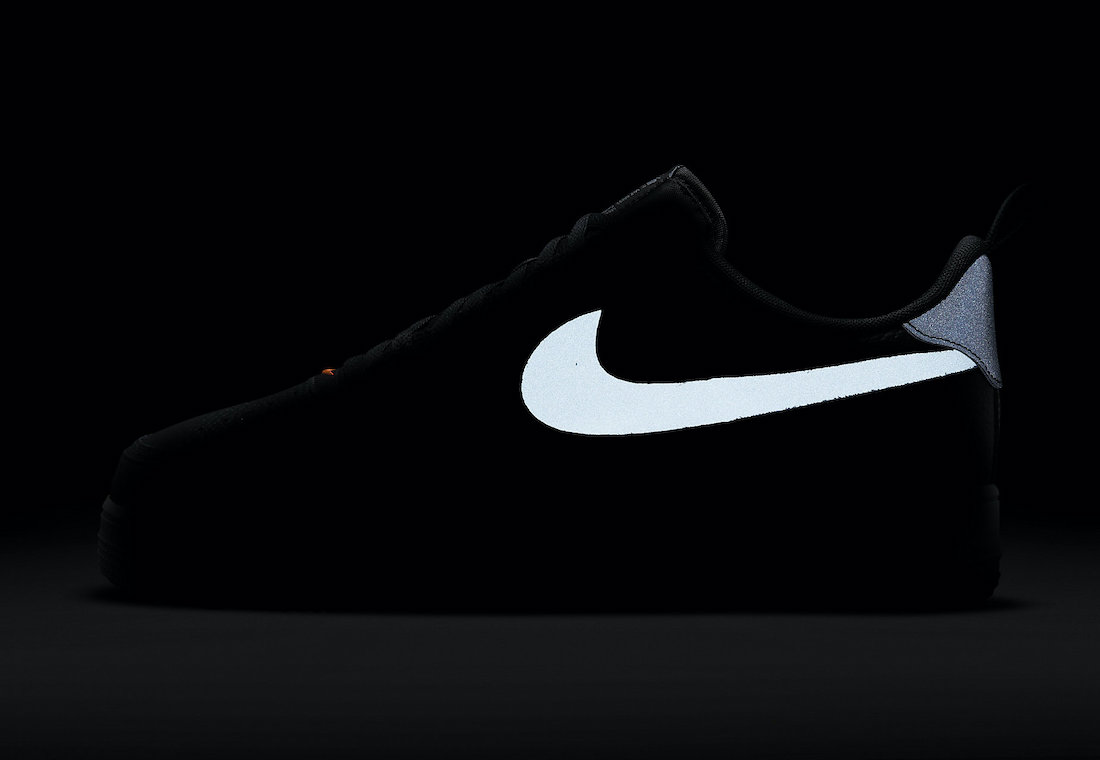 Nike Air Force 1 07 LV8 Black Orange White DJ6887-001 Release Date Info