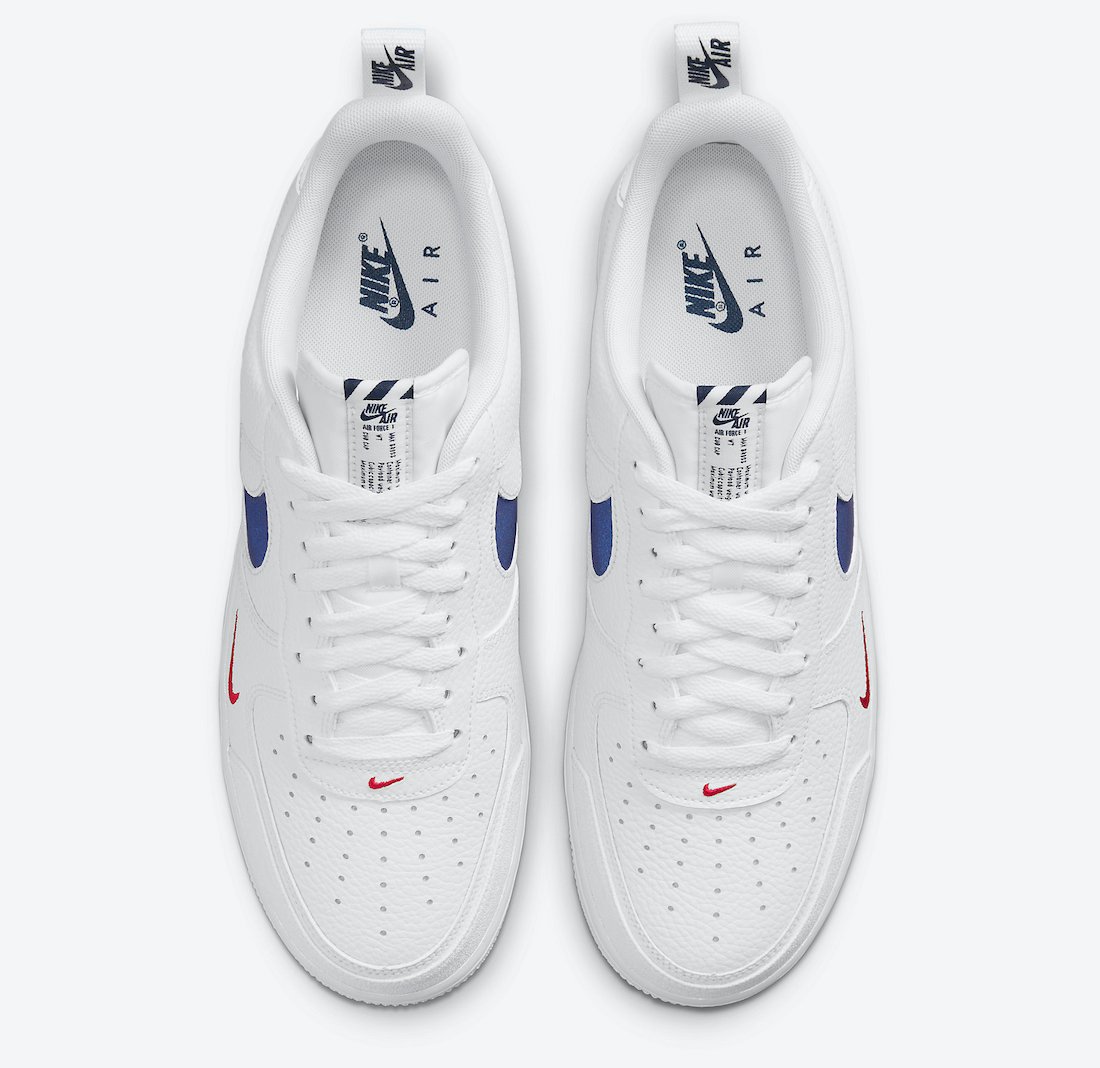 Nike Air Force 1 07 LV8 White Navy Red DJ6887-100 Release Date Info