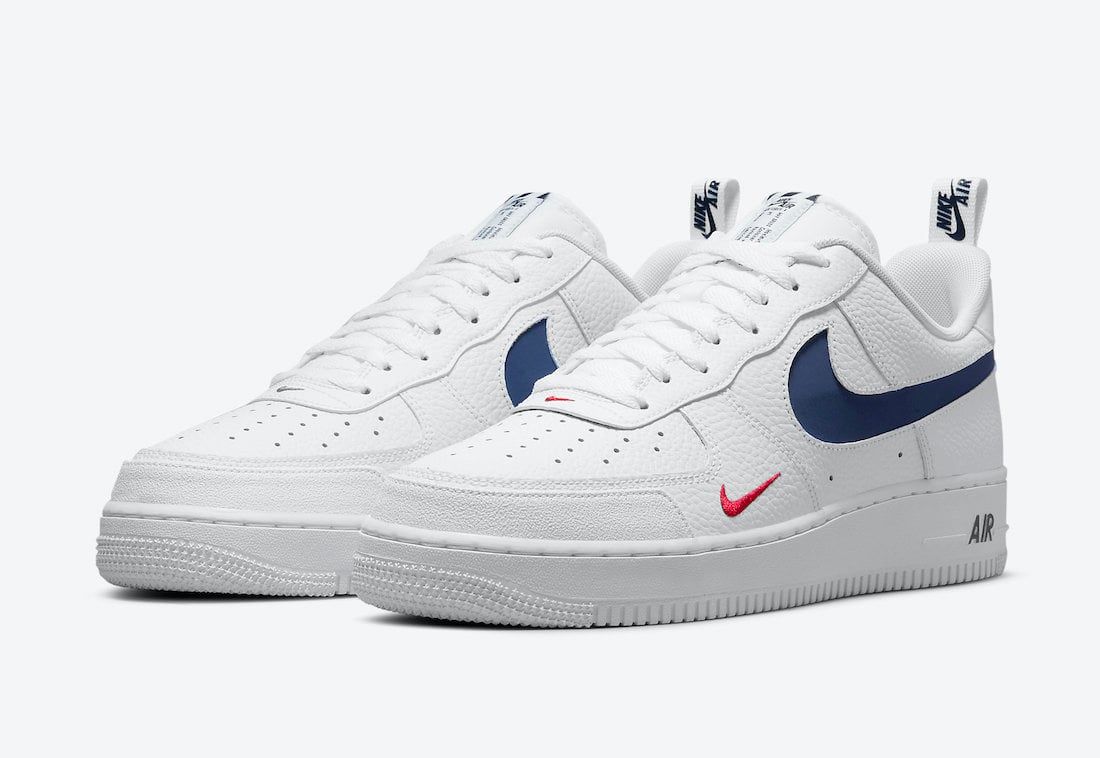 Nike Air Force 1 07 LV8 White Navy Red DJ6887-100 Release Date Info