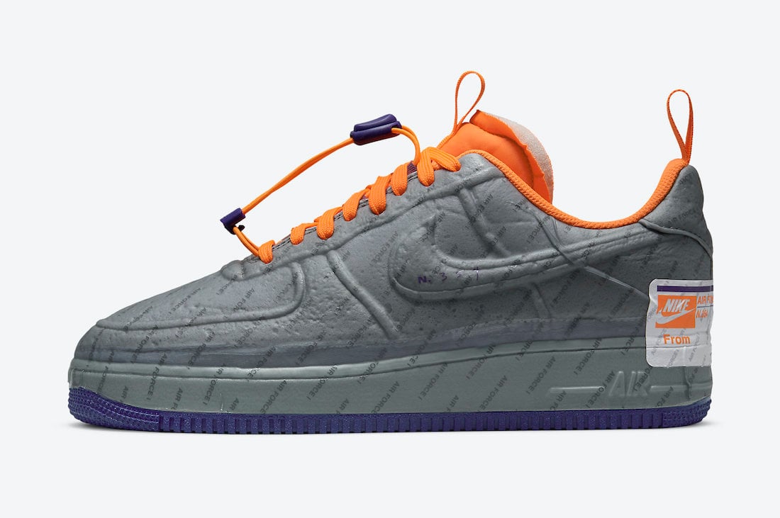 Nike Air Force 1 Experimental Light Smoke Grey Court Purple Total Orange CZ1528-001 Release Date Info