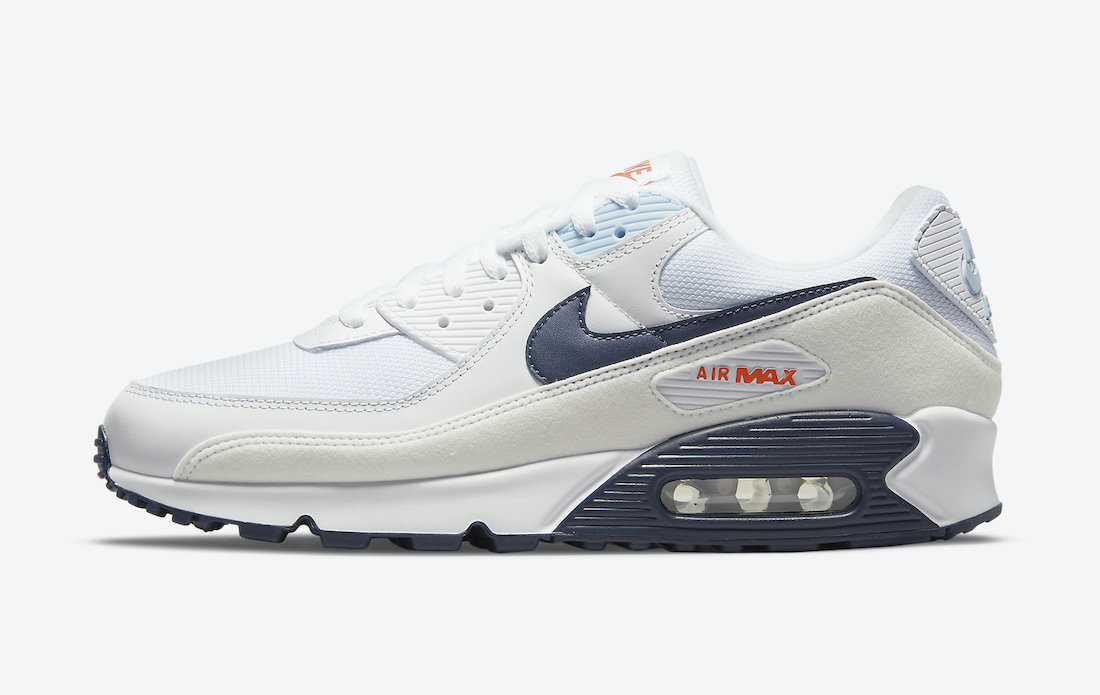 Nike Air Max 90 Sail Navy Blue Crimson DM2820-100 Release Date Info