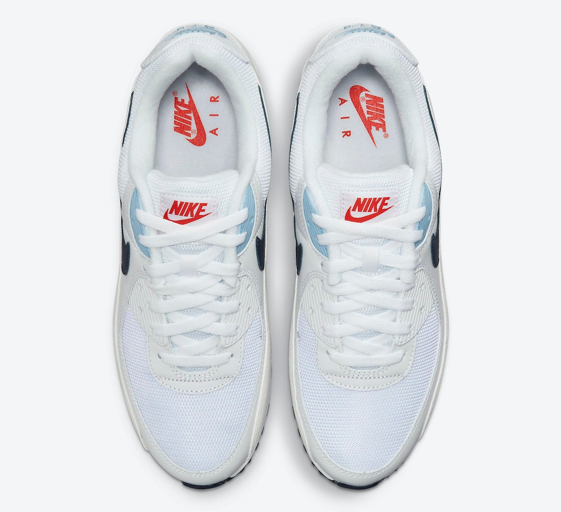 Nike Air Max 90 Sail Navy Blue Crimson DM2820-100 Release Date Info