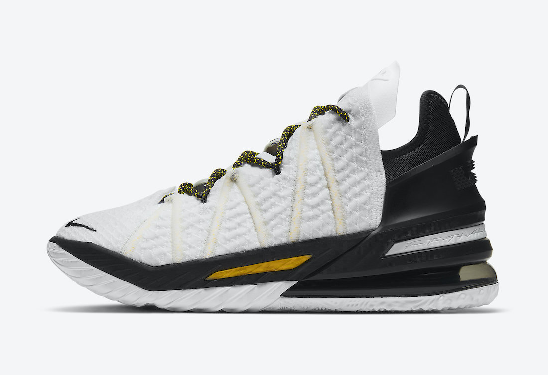 Nike LeBron 18 Home White Amarillo Black CQ9283-100 Release Date Info