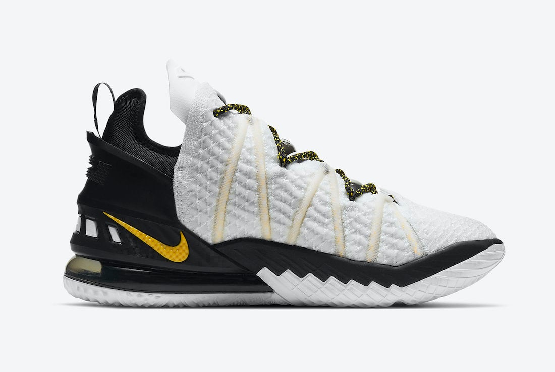 Nike LeBron 18 Home White Amarillo Black CQ9283-100 Release Date Info