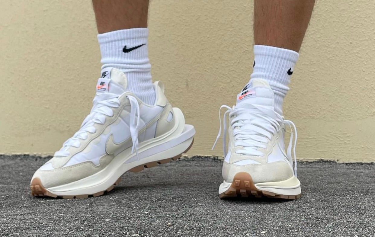 Sacai Nike VaporWaffle White Sail Gum On-Feet