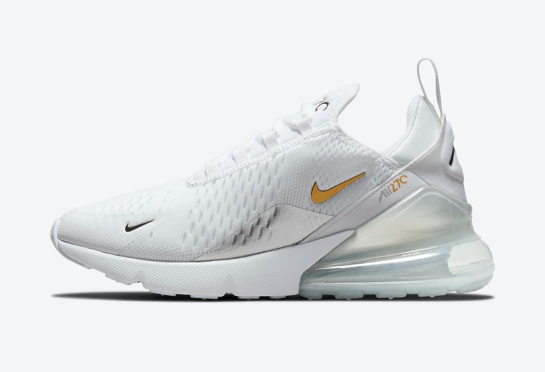 Nike Air Max 270 White Metallic Silver Gold DJ5136-001 Release Date Info