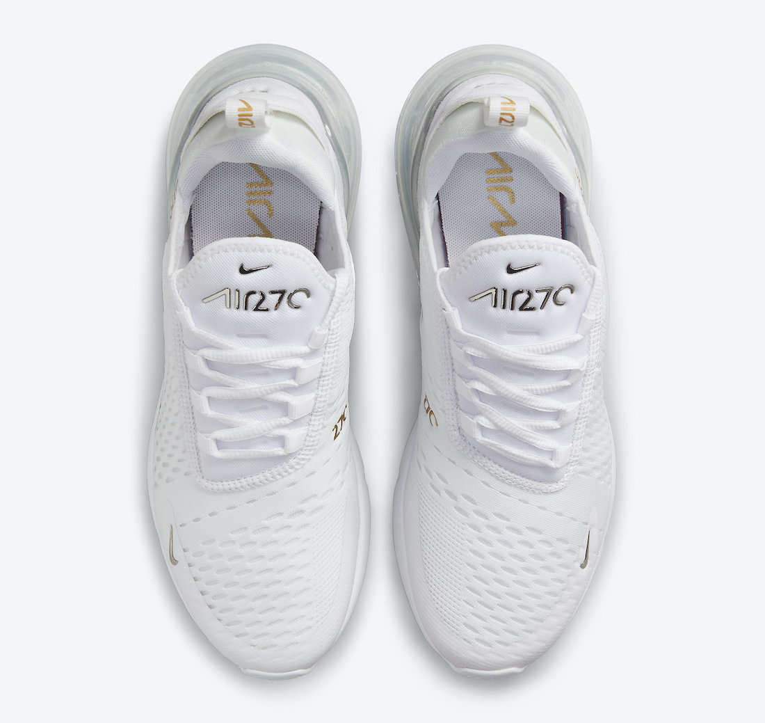 Nike Air Max 270 White Metallic Silver Gold DJ5136-001 Release Date Info