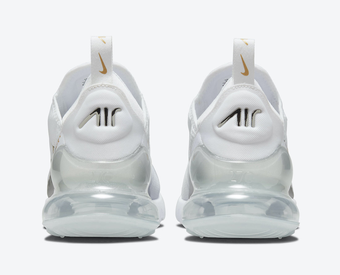 Nike Air Max 270 White Metallic Silver Gold DJ5136-001 Release Date Info