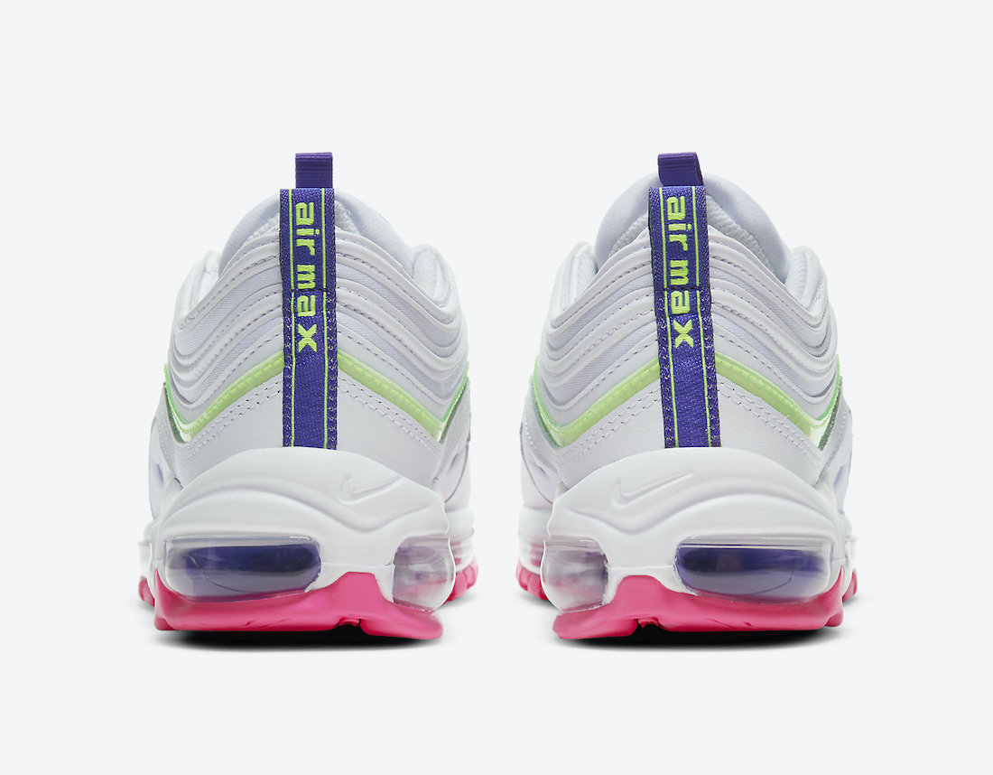 Nike Air Max 97 Womens White Green Purple Pink DH0251-100 Release Date Info