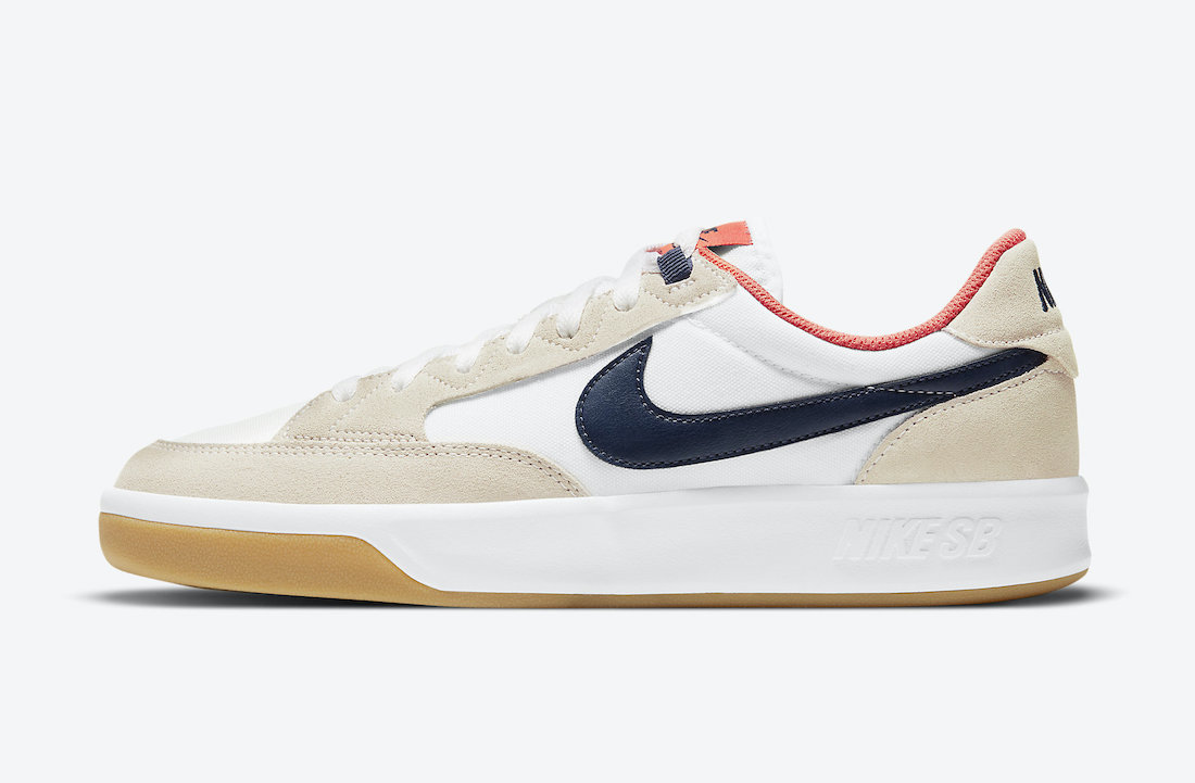 Nike SB Adversary Premium White Turf Orange Midnight Navy CW7456-102 Release Date Info